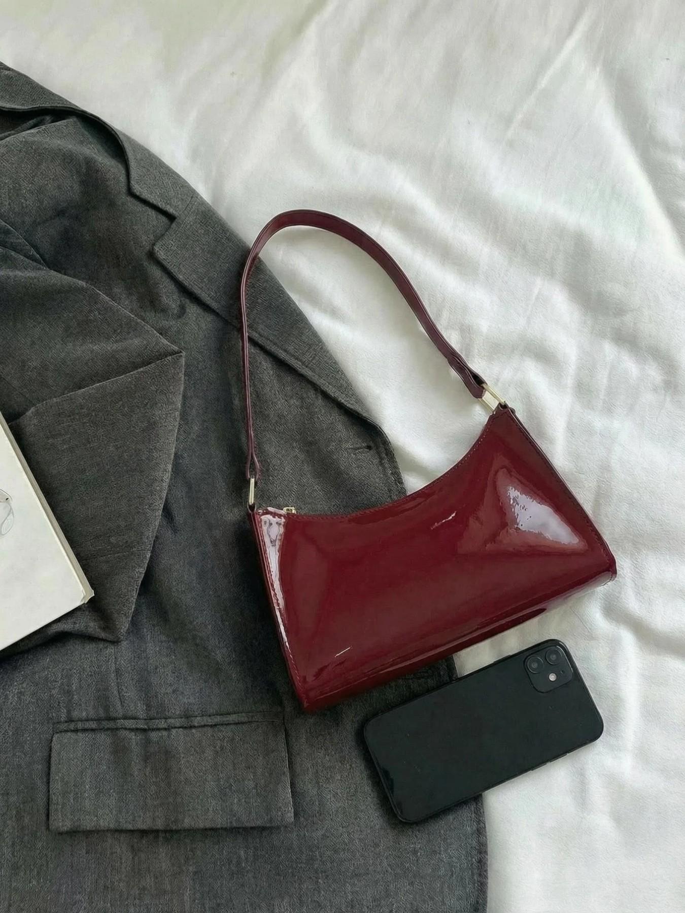 Women's Fashion Shoulder Bag, Casual Commuter Underarm Purse, Trendy Plain Handbag, Ideal for Office, College, Work, Business, Daily Use