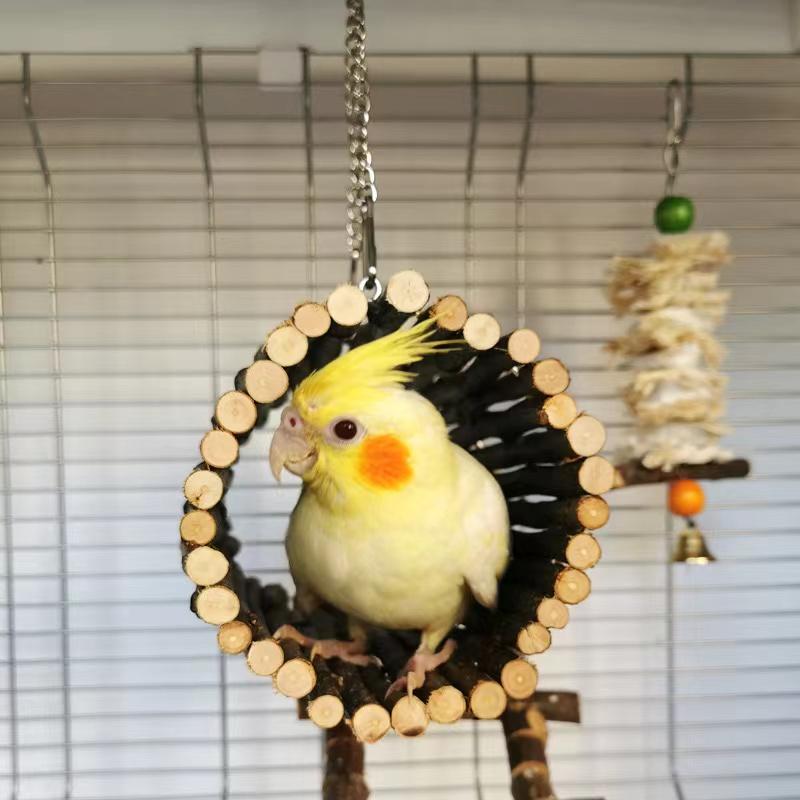1pc Woven Hide Swing for Small Parrots, Chewable Climbing Toy, Fun Tunnel for Budgies and Lovebirds, Engaging Bird Playtime