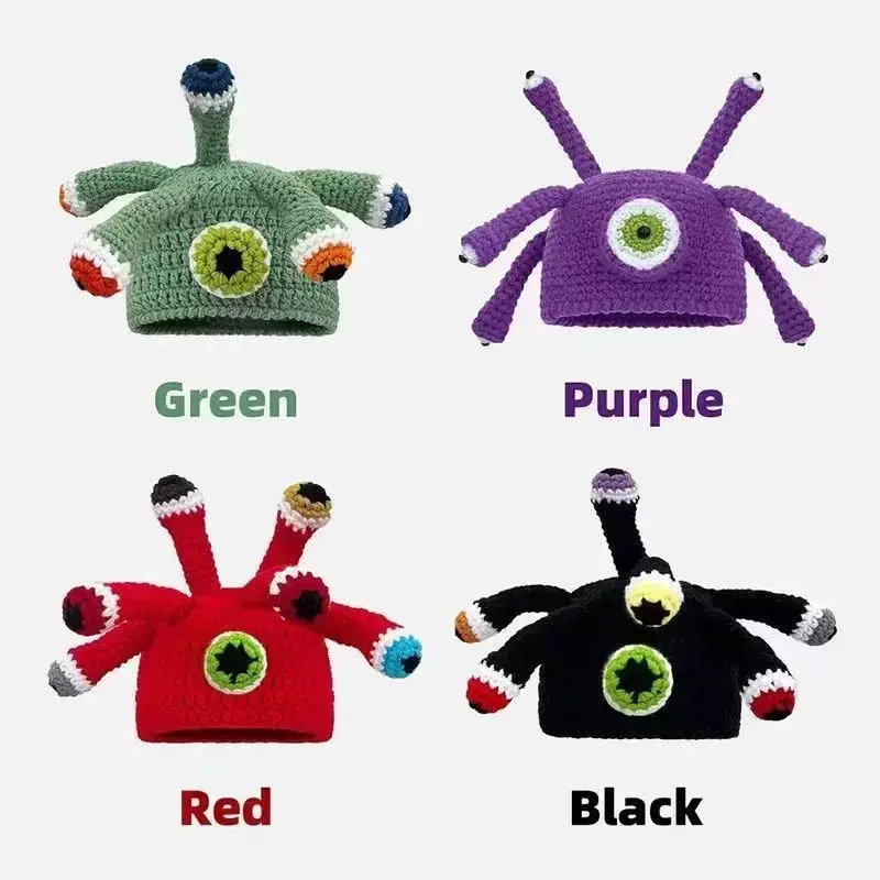 Hand woven and quirky octopus tentacle knitted hat for men and women, warm and ear protecting, woolen pullover hat for autumn and winter