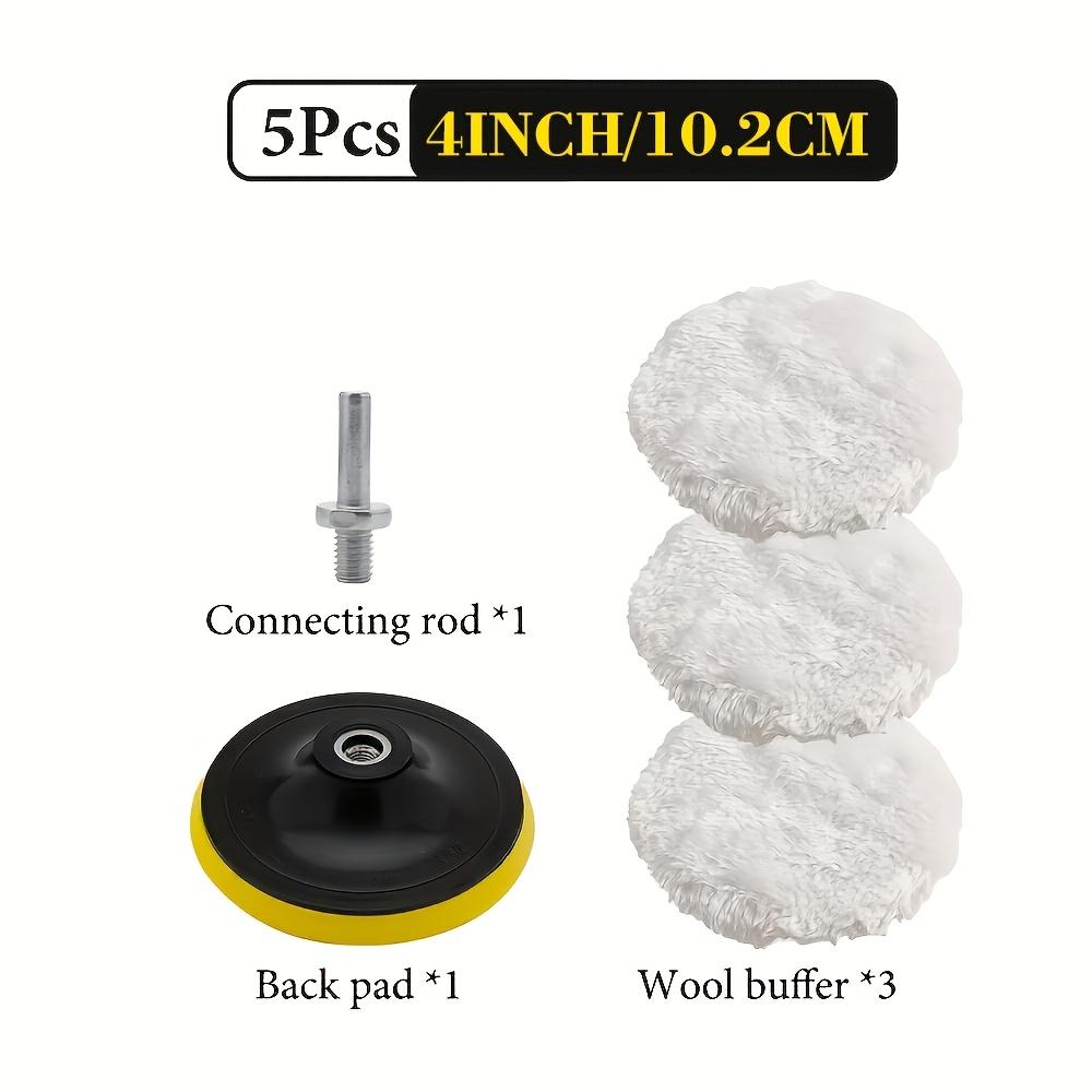 5pcs Set of Car Polishing Pads Designed for Drills - Including 3'' or 4'' Buffing Pads, Backing Plates and Adapter, Fit for Sanding, Polishing and Waxing Pads