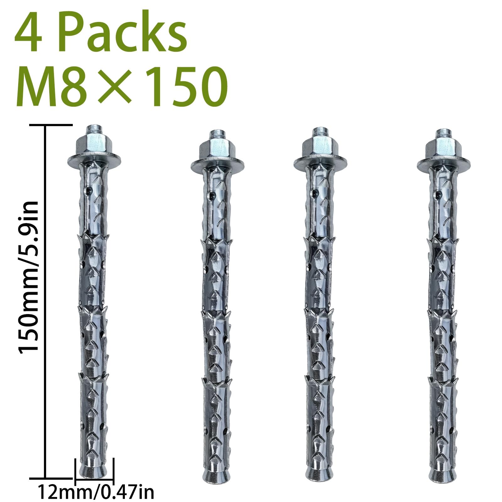 Rust Resistant Sleeve Anchors for Hollow Brick & Cinder Block, Carbon Steel Furniture Wall Anchor, Pre-Assembled Bolt Set, zinc Plated Expansion Anchors, Easy Install for Shelves & Cabinets, Multiple Usage Methods