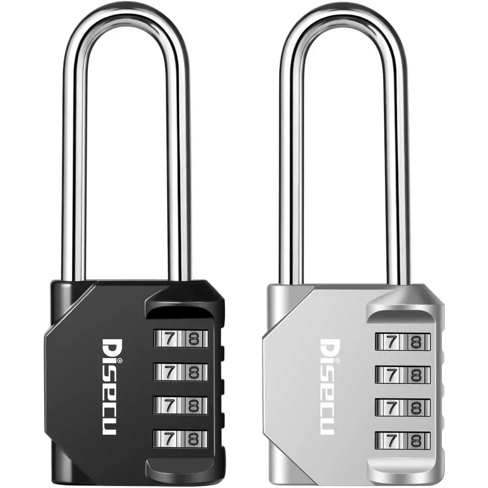 1 Pack  2.6 Inch Long Shackle Combination Lock, 4 Digit Outdoor  Padlock for School Locker, Gym Locker, Storage Unit, Gate, Fence, Toolbox, Cabinet (Black)