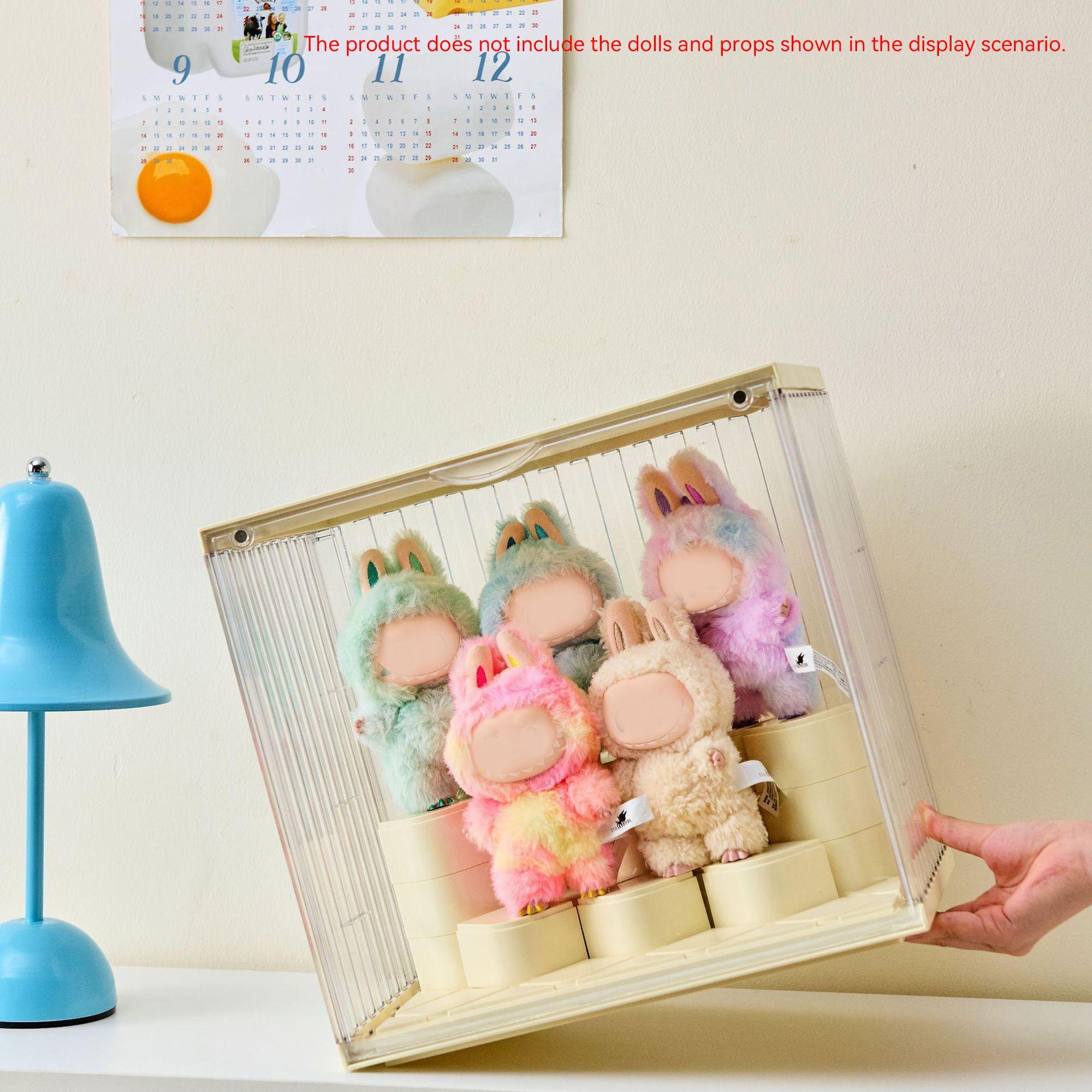 Plush Keychain Large Display and Storage Case, Dustproof & Moisture-Resistant, 20 Building Block DIY Modules, Customizable Stackable Combos, Ideal for Labubu, Skullpanda, DIMOO, HIRONO, MOLLY Collectors, Cute Soft Keychains