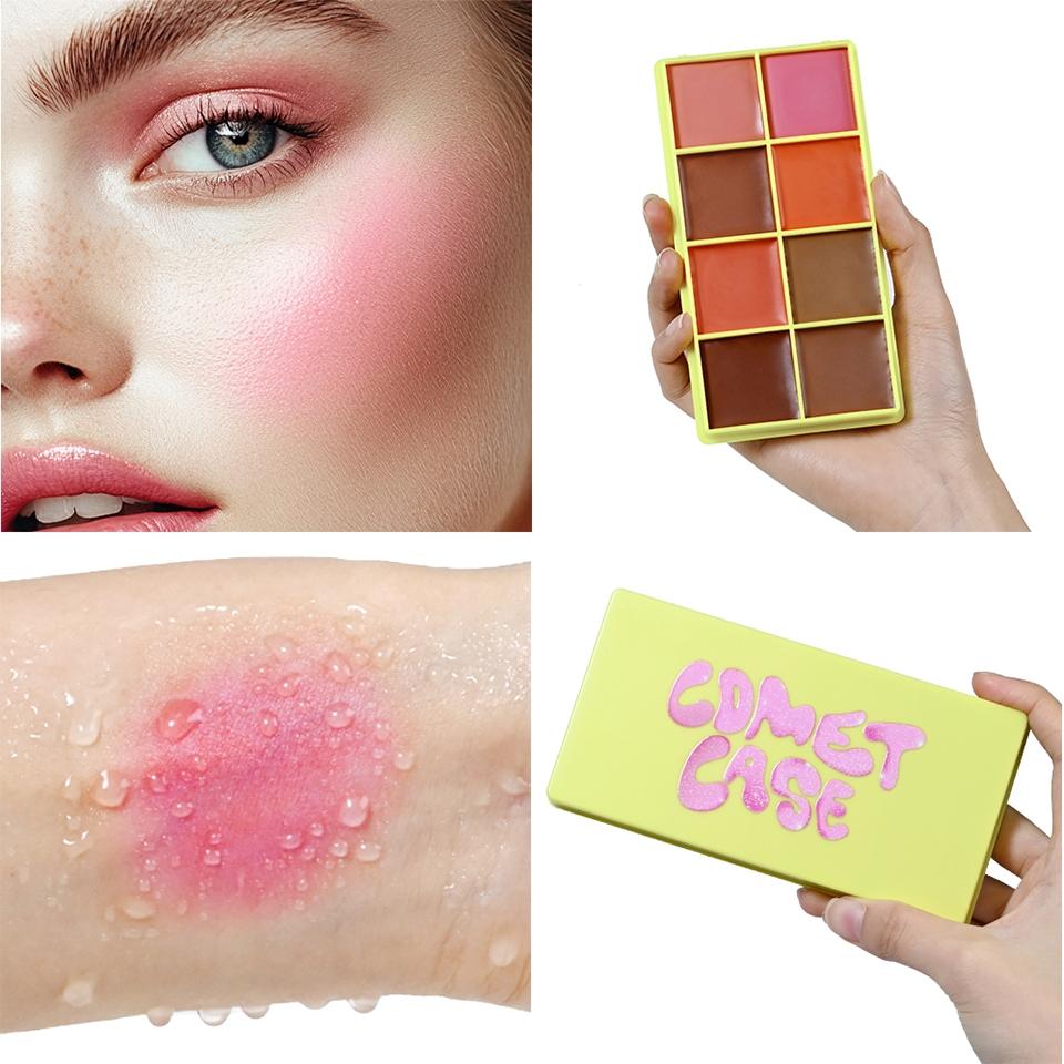 Multi-colour cream blush, matte blush, cream blush, all-in-one contouring, dual-use for lips and cheeks, creamy blush, portable make-up palette, long-lasting matte finish