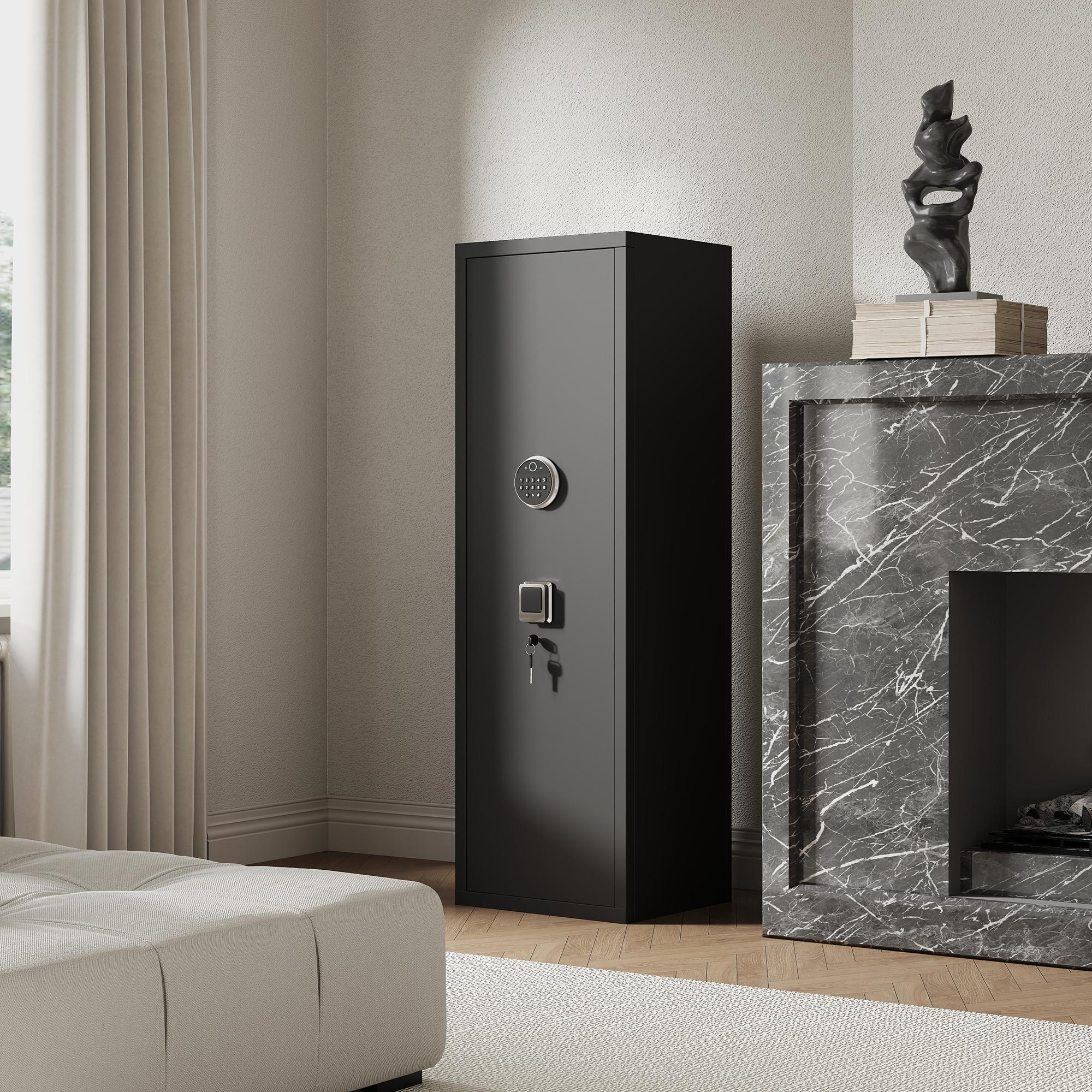 THOF,rapid access,pistol safe,3 ways to unlock,fingerprint,Passcode,key,Suitable for bedroom living room,Heavy Duty Biometric Fingerprint Lock,Detachable Structure,Avoid security risks