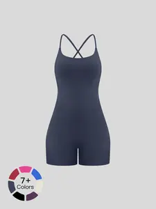 Cross-Border Backless Yoga, Fitness Dance Bodysuit, Butt Lifting, Ruched Micro Flare, Seamless Design, Ideal for Workout & Dance