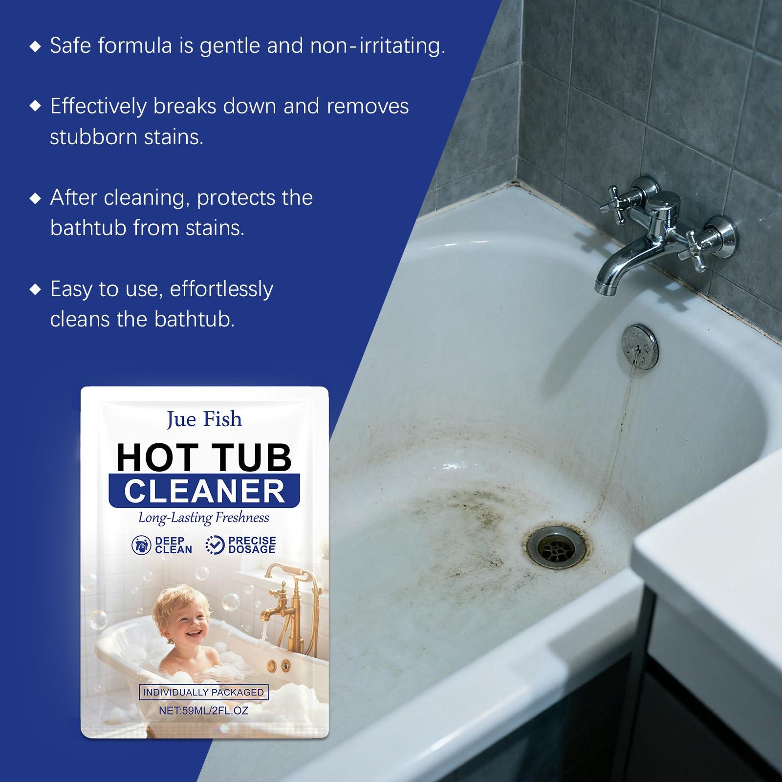 2-Pack Hot Tub Cleaner (59ML*2), Stain Removal, Gentle Protection, Glaze Care, Enhances Bathtub Surface Shine, Bathroom Maintenance