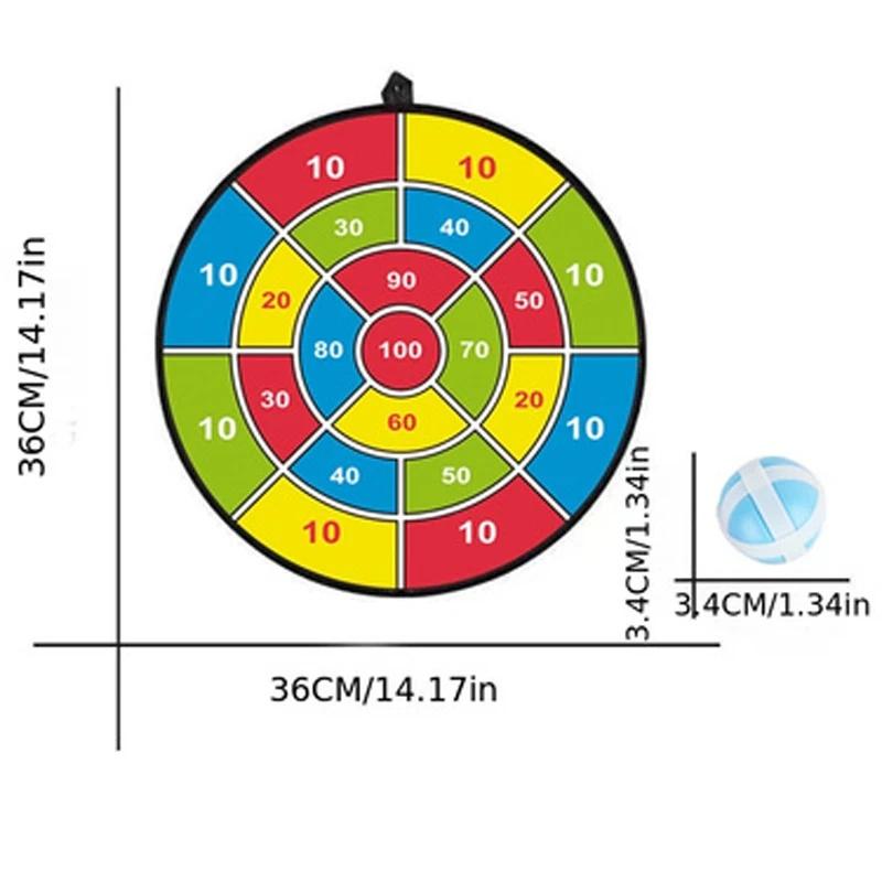 Large Hardboard Kids Sticky Ball Dartboard Set, Indoor Outdoor Family Interactive Throwing Game Toy