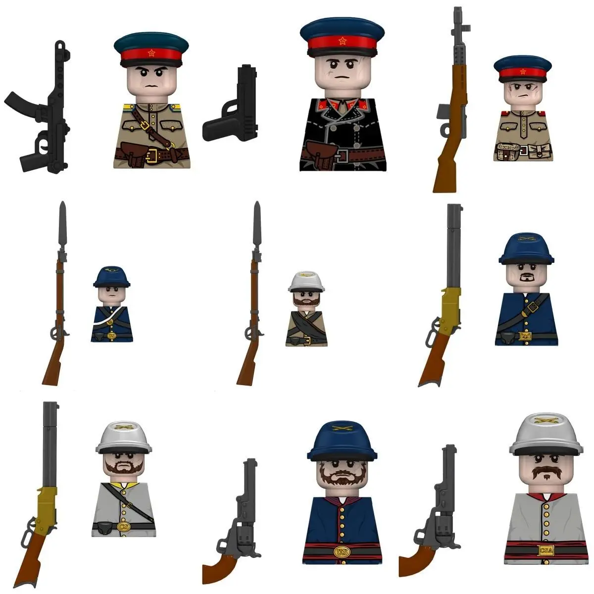 2026 New hot item    Military Army Soldier Action Figures Series  Infantry Gunner North Africa Officer Gun Helmet Warrior DIY Toy Boys N620