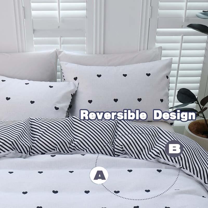 3pcs Heart Pattern Duvet Cover Set, Reversible Design, Includes 1 Duvet Cover & 2 Pillowcases, Durable Material, Perfect Gift for Dorm Rooms