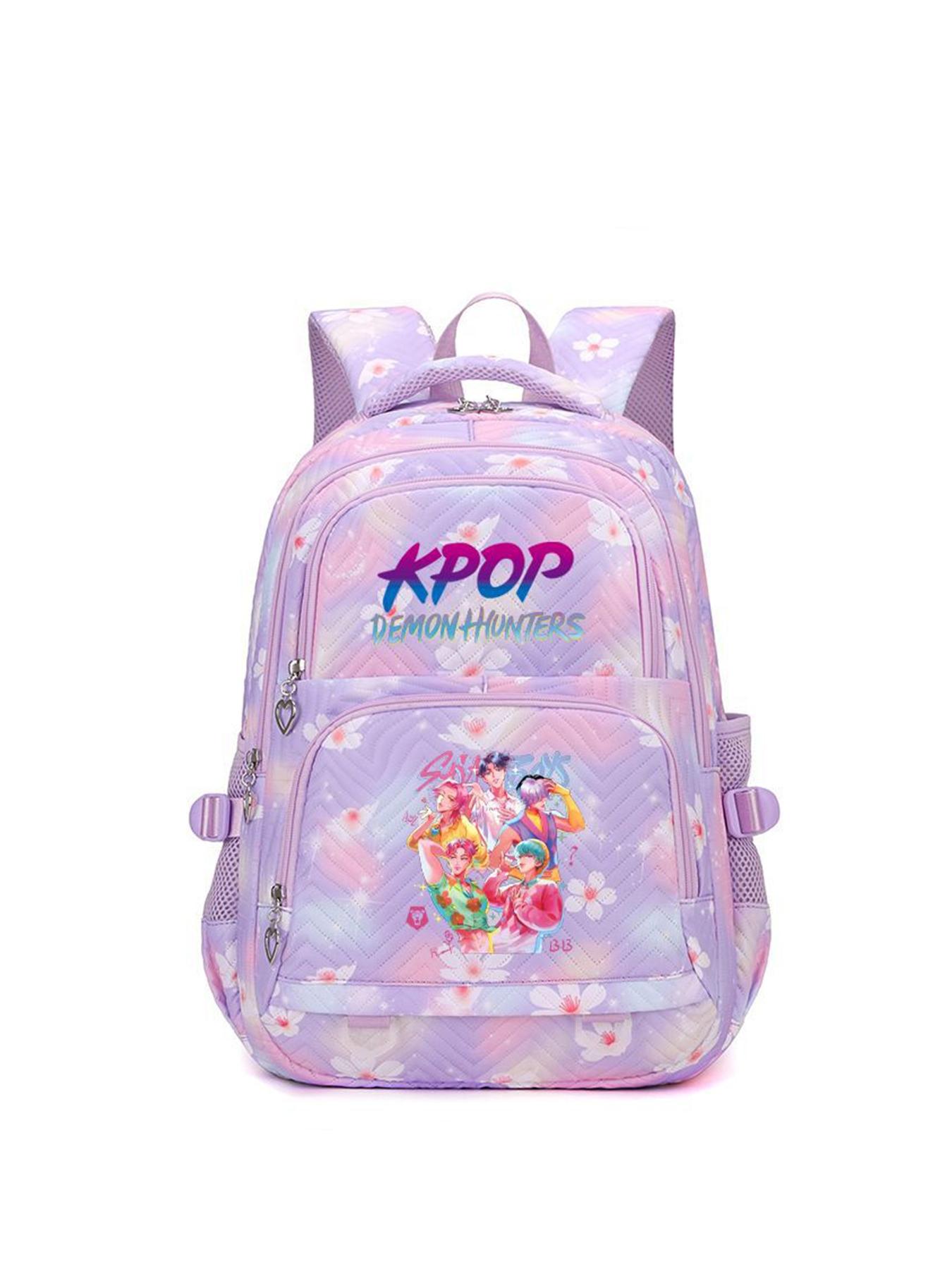 1pc  KPOP Witch Hunt printed backpack for women with zipper closure, fashionable and versatile casual trend, Cute Stylish Daypacks suitable for students to go to school, campus, work, travel, large capacity women's backpack