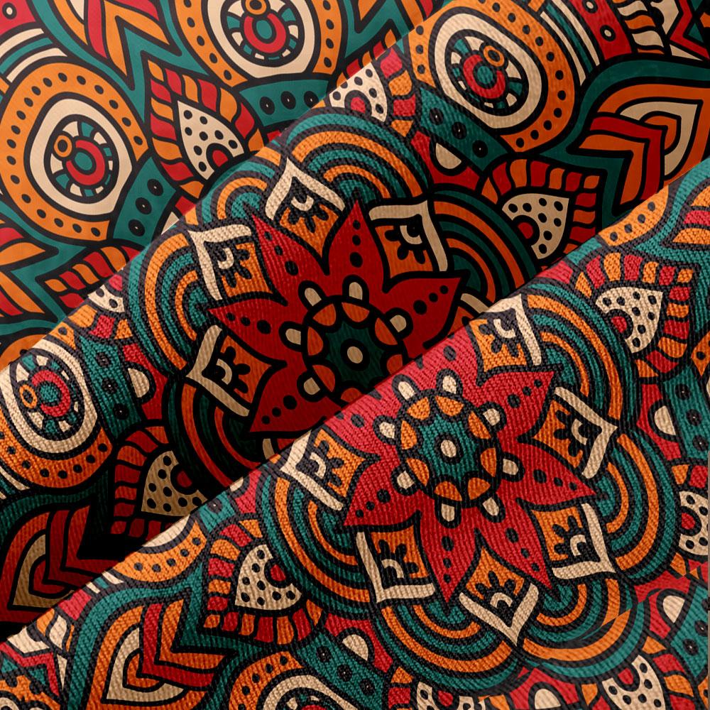 Indian Ethnic Tapestry, Red Mandala Wall Art for Living Room, Festive Backdrop