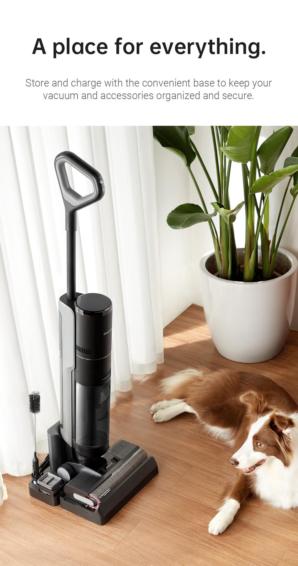 DREAME H12 Pro Select Vacuum Mop, Wet Dry Vacuum Cleaner, Smart Floor Cleaner Cordless Vacuum and Mop for Hard Floors, One-Step Edge to Edge Cleaning with Hot Air Drying Black