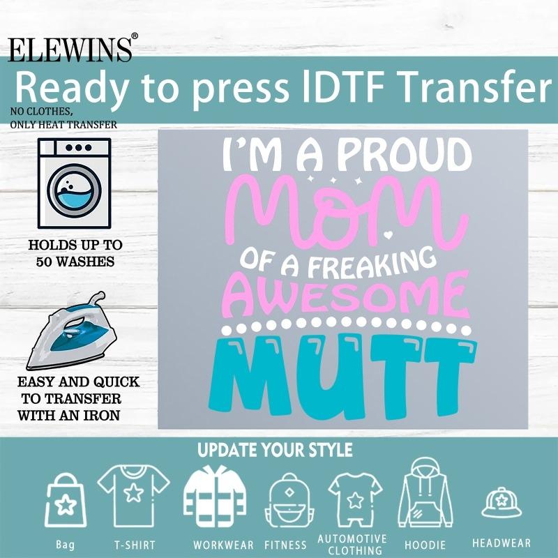 6 Sheets Mother's Day Tshirt DTF Hot Stamping Transfer Film for Tshirt Hoodie Jeans Backpack Pillow Washable Reusable Heat Transfer Vinyl for DIY Crafts
