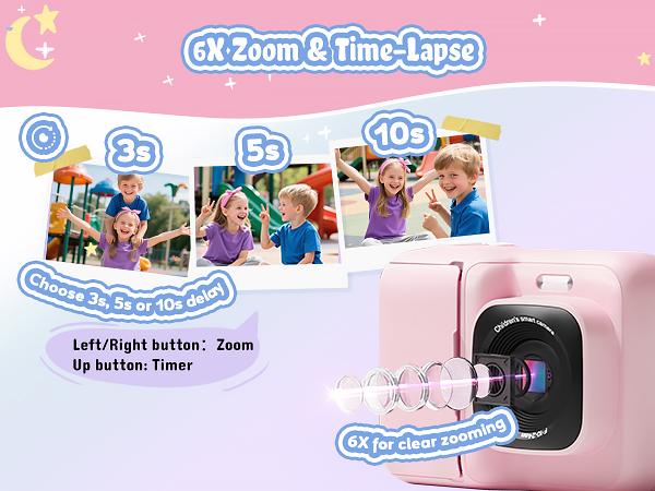 Instant Print Camera for Kids, HD Digital Camera, Christmas Birthday Gifts for Kids, Portable Toy Camera with 32GB SD Card & 3 Rolls Printing Paper,