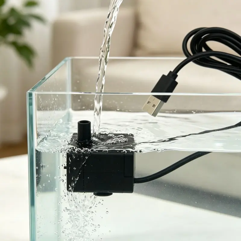 USB Adjustable Water Flow Submersible Pump, Fountain Pump for Garden Water Features, Quiet and Compact, Aquarium Accessories, Water Pumps