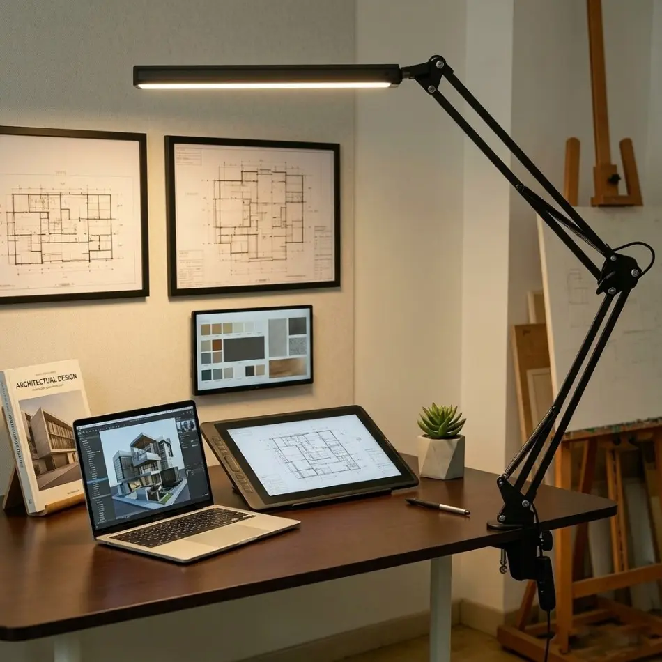 Retro LED Folding Desk Lamp, Dimmable Desk Light, USB Powered, Button Dimming, 270° Rotatable For Bedroom Bedside, Study, Office, and Library; Clamp-Style Desk Lamp
