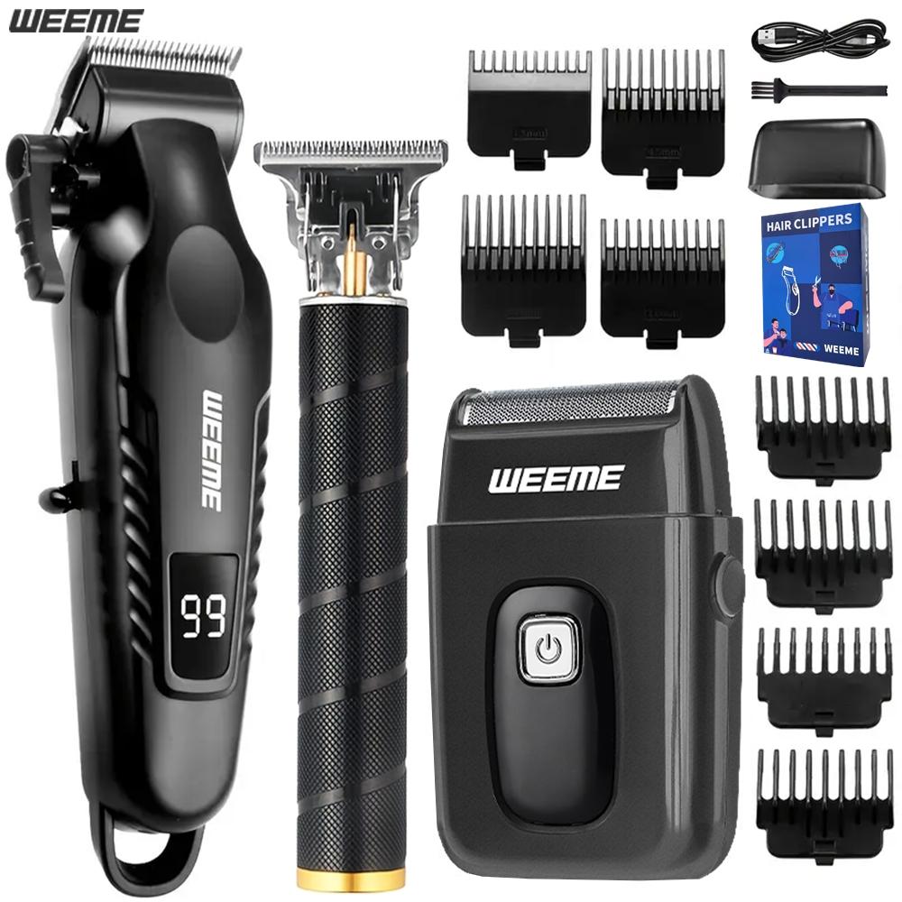 Men's Electric Shaver Set, Home & Car Use, Trimmer, Nose Hair Clipper, Portable Travel Grooming Kit, 2-4 Piece Set, Multifunctional Hair Shaver, Beard Shaver Kit