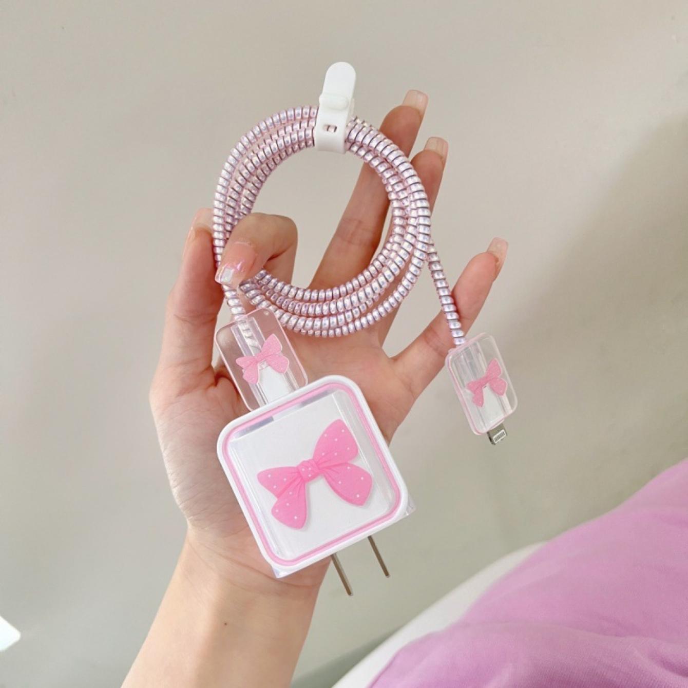 Charger Protector Case with Silicone Strap, Charging Cable Organizer, Compatible with iPhone Accessories, Durable Phone Accessory, Type C Charging, Casing