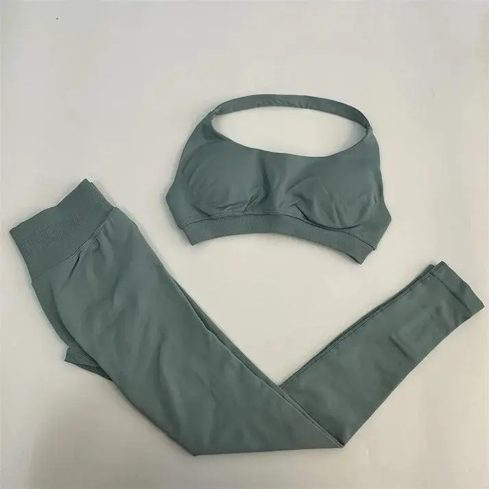 DFYNG Women's Seamless Sculpting Impact 2-Piece Legging & Bra Set, Womens Fitness Activewear for Summer Athleisure, Workout Loungewear