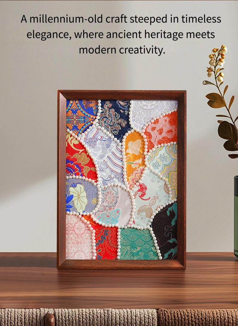 Mother's Day handmade Song brocade cloud shoulder pony DIY pearl photo frame fabric painting material kit team building warm-up decoration hanging ornament