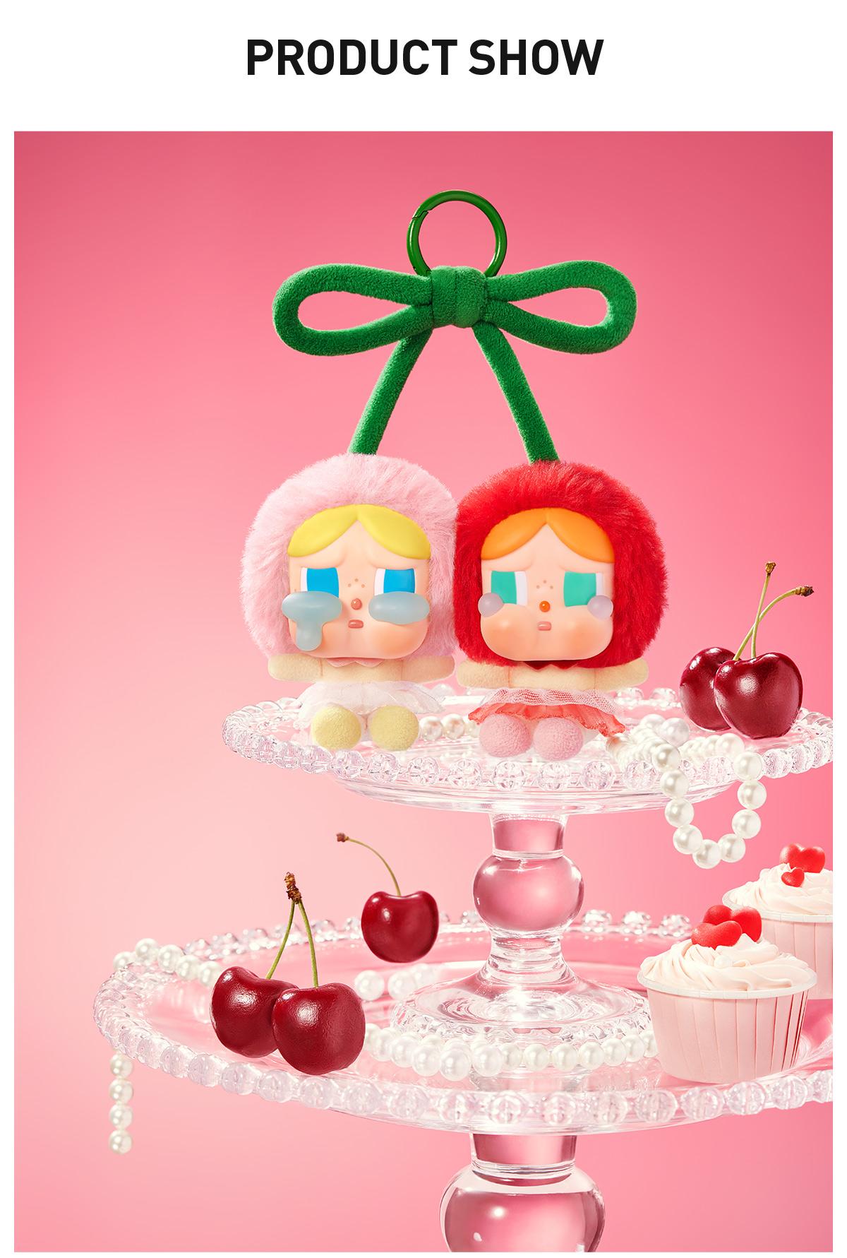 POP MART CRYBABY Crying For Love Series-Vinyl Plush Hanging Card (Love You Cherry Much), Collectible Toys