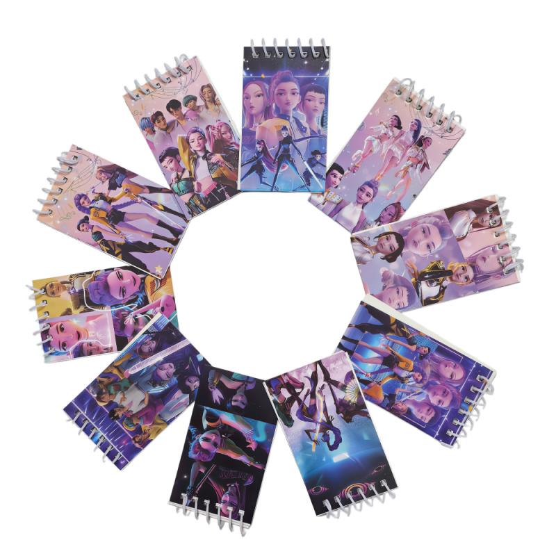 10pcs Kpop Mini Notebook Set 24 Pages Lined Notepad For Office Journal Diary Student Class Stationery Cosplay Prop Spiral Notebook Journal