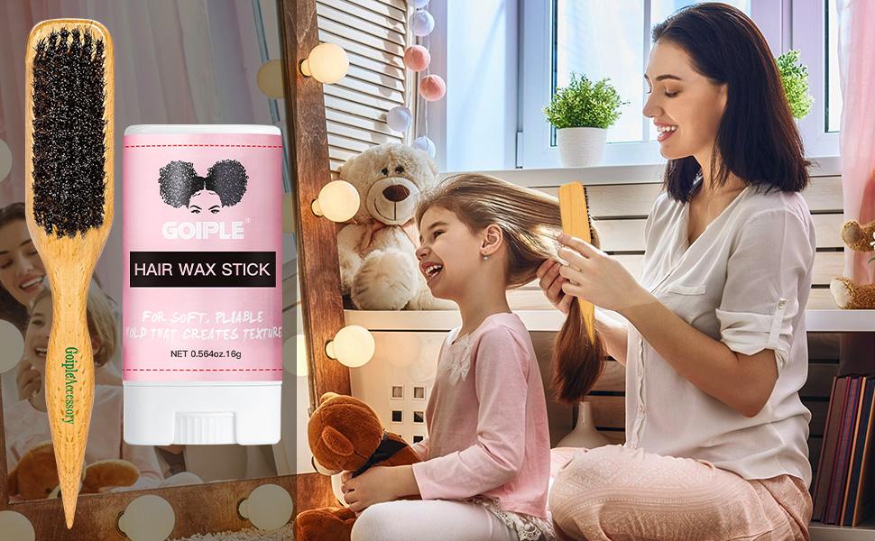 Boar Bristle Hair Brush Slick Back Hair Brush Smoothing Baby Hair Heatless Hair Brush for Men Women Haircare Daily Universal Compatibility Natural