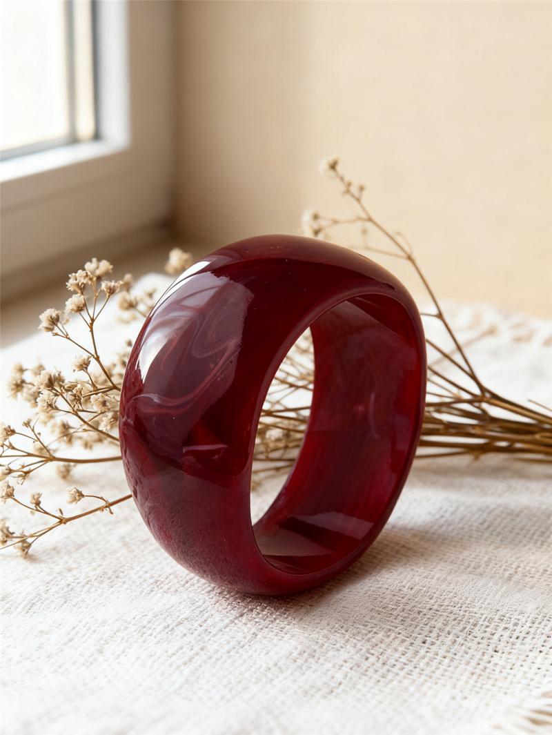 Women's Flirt Alert 7-in Basic Jumbo Acrylic Resin Bangle - Simple Fashion Costume Jewelry, Casual Wear & Party Arm Candy, Bracelet Stacking Accessory, 7 Inches