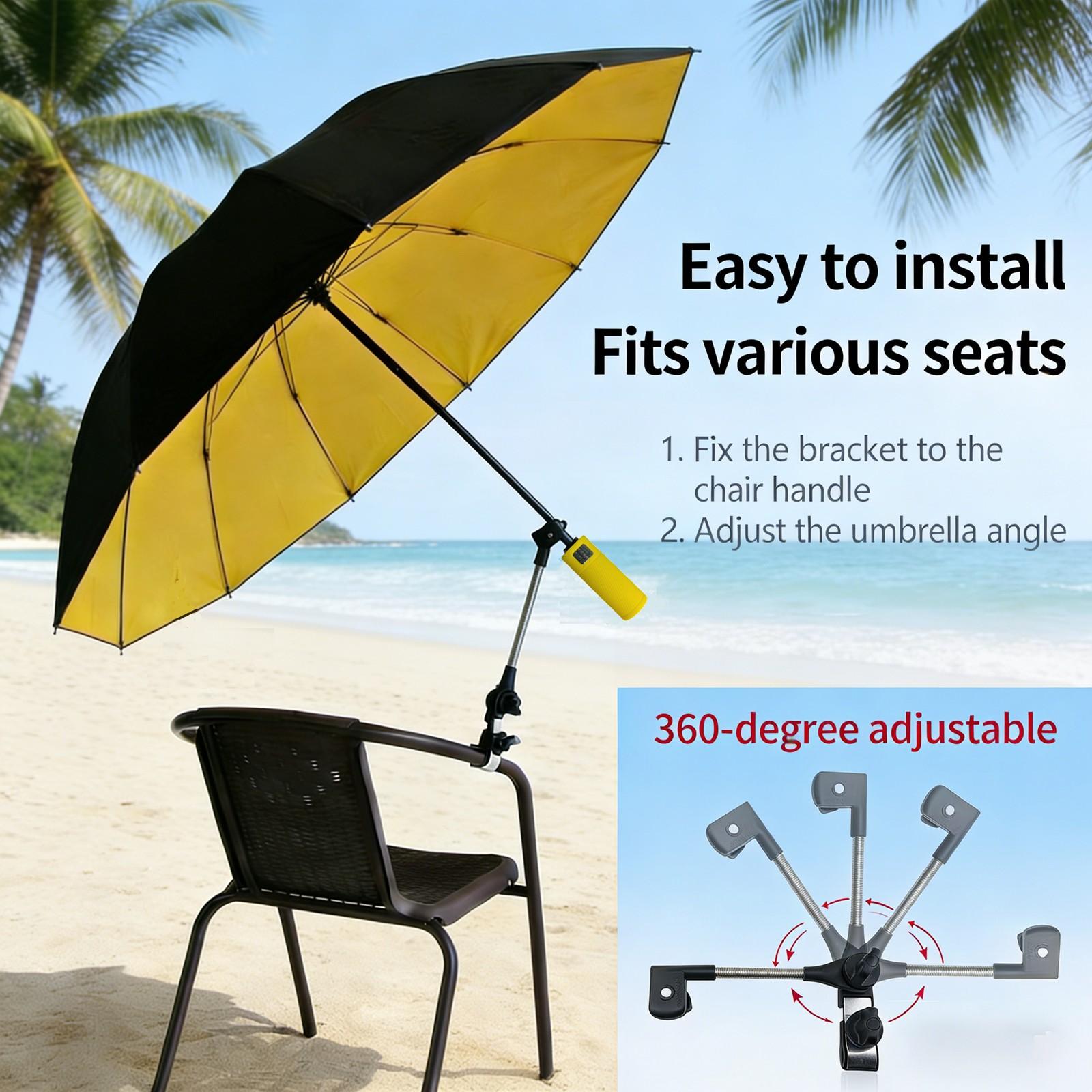 Outdoor Camping Sunshade Umbrella with Clip, Sun Parasol Umbrella, 49-Inch Large Canopy, UV Protection, Beach Gear, Ideal for Travel, Fishing, Golf, Sports Events, Lightweight Canopy Outdoor Camping Sunshade Umbrella with Clip, Sun Parasol Umbrella, 49-Inch Large Canopy, UV Protection, Beach Gear, Ideal for Travel, Fishing, Golf, Sports Events, Lightweight Canopy