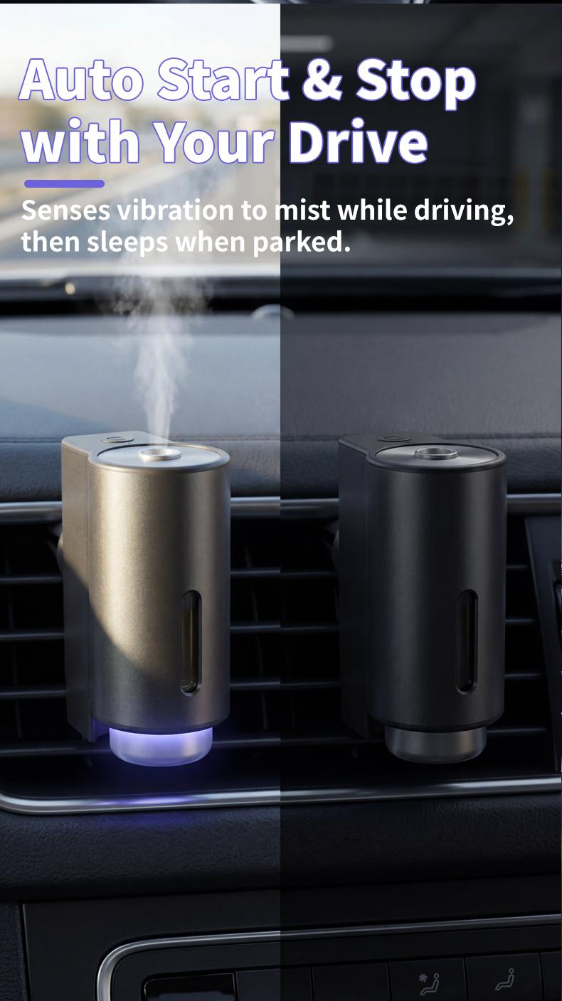 Intelligent car aroma diffuser, air freshener dispenser, Car Diffusers for Essential Oils, car air freshener, Car fragrance, automatic spray, three adjustable modes, aromatic Para Carro 3-piece essential oil set, festival gift, birthday gift