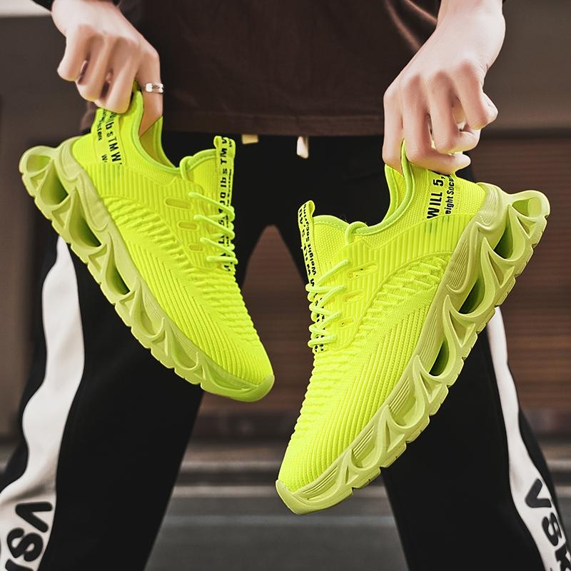 Men's Fashion Breathable Textile Anti-Slip Comfortable Thick Sole Soft Casual Outdoor Sports Shoes, Lightweight Easy Wear No Load