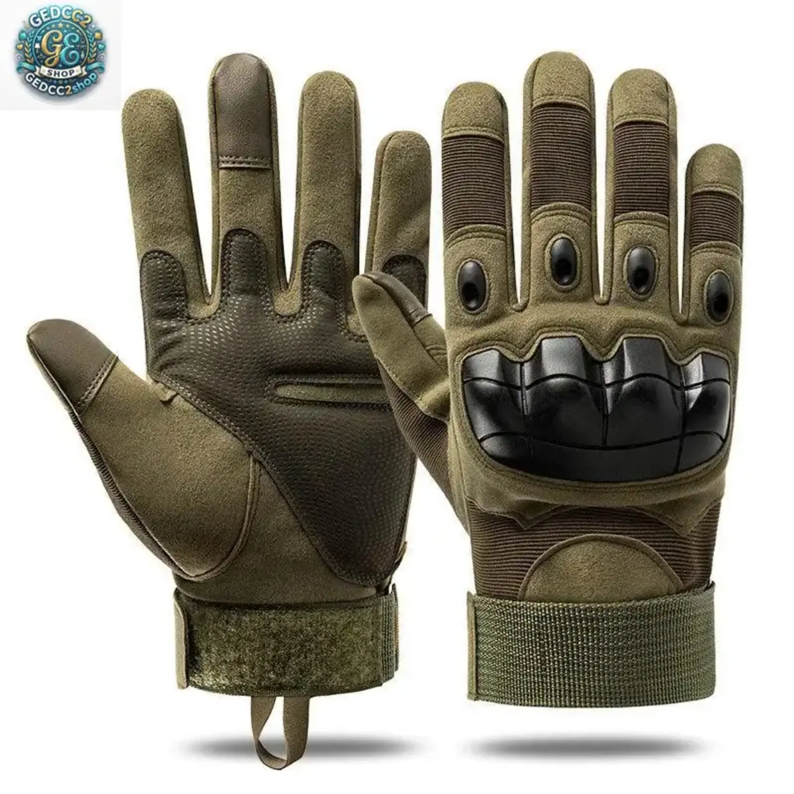 Men's & Women's Tactical Motorcycle Gloves, Full Finger Riding Gloves with Knuckle Protection, Touchscreen Compatible Non Slip Gloves for Cycling, Driving & Outdoor Work