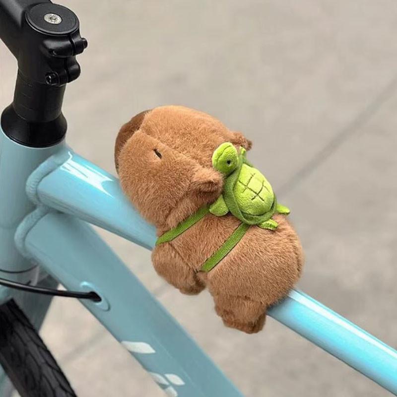 Cute Capybara Stuffed Animal Plush Toy with Turtle Backpack, 1 Count Capybara Snap Ring, Perfect for Birthday, Festival, Ideal Gifts & Home Decor Accessories