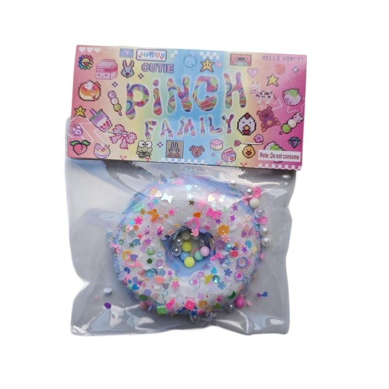 Simulated donut stress-relief toy, jelly stress-relief beads, stress-relief gadget, stall toy.