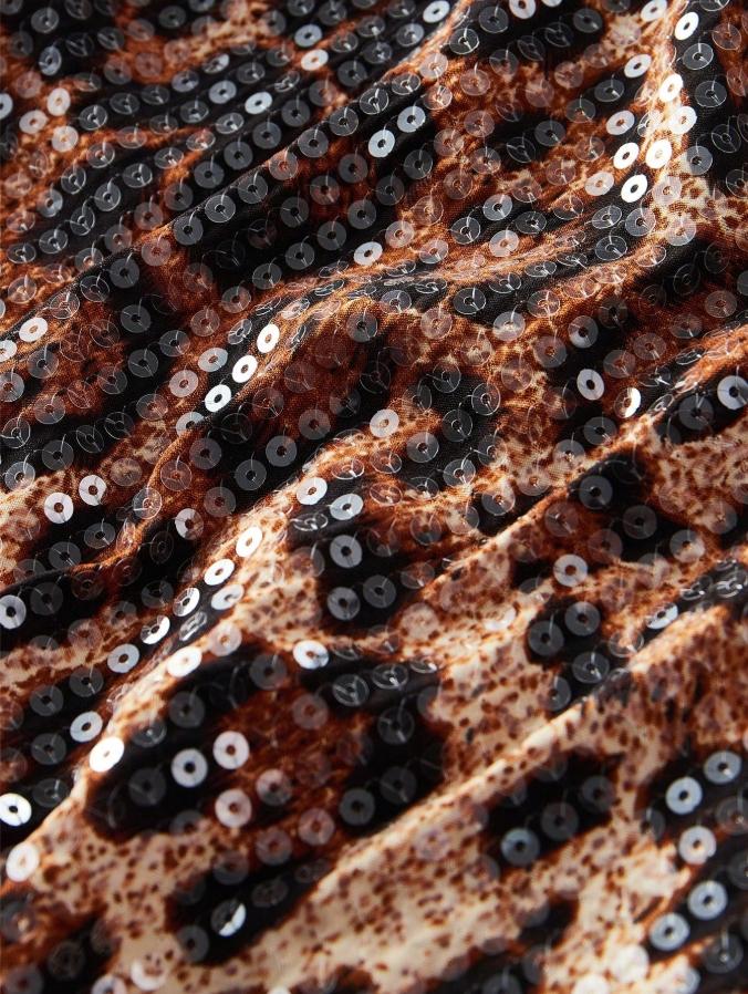 Women's Leopard Pattern Sequins Tube Dress, Elegant Fashion Strapless Short Dress for Party Club Dating Wear, Women Dress for Summer, Evening Party Dresses, Womenswear