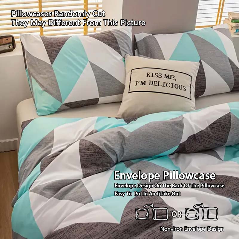 Geometric Pattern Bedding Set, Decorative Bedding Set, Modern Bedroom Fashion Decor, Soft Comfortable Fabric, Cozy Sleep Experience, Home Interior Design