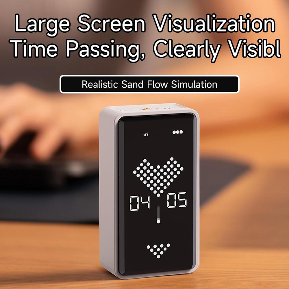 Sand Timer, Digital Hourglass Timer, Rechargeable Magnetic Visual Timer with Large LED Display, Adjustable Volume for Classroom, Cooking, Fitness, Baking, Kids Learning & Teaching