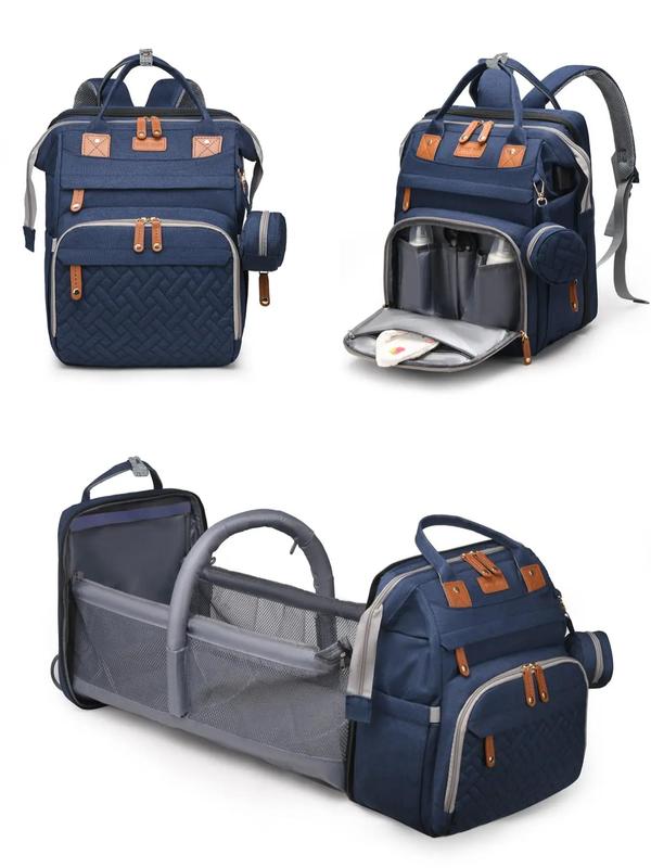 Kabaqoo Cute Multifunctional Diaper Bag Backpack with Changing Station, Large Capacity, Lightweight Foldable, Portable for Newborn Travel & Everyday SpringStatements