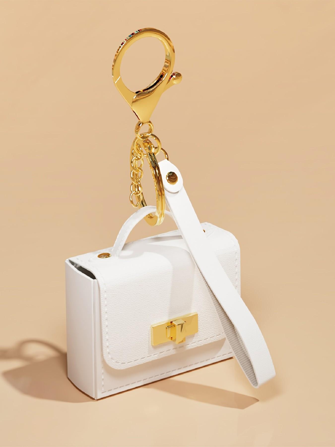 PU Leather Mini Keychain Wallet, Fashionable Coin Holder for Keys and Coins, Perfect Holiday Gift, Casual Style, All Seasons