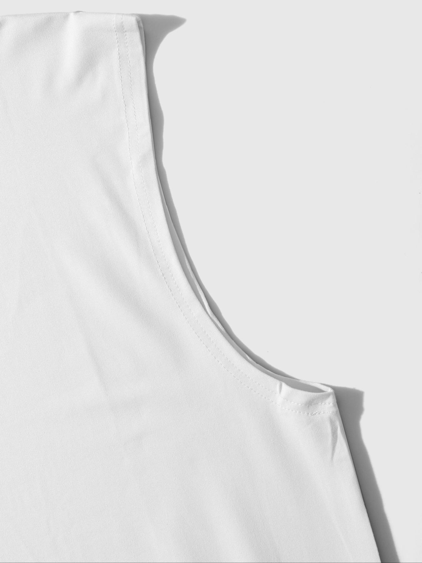 Men's Cross Print Tank Top, Workout Tank Top, Regular Fit Casual Sleeveless Top for Daily Wear, Men's Top for All Seasons, Socks