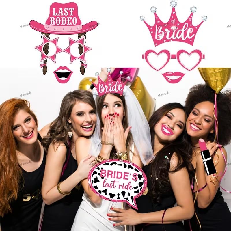 24-Piece Cowboy Photo Booth Props Set, Western Party Decorations, Texas Theme Birthday Party Supplies, Various Western Studio Props, Singles Party Decor