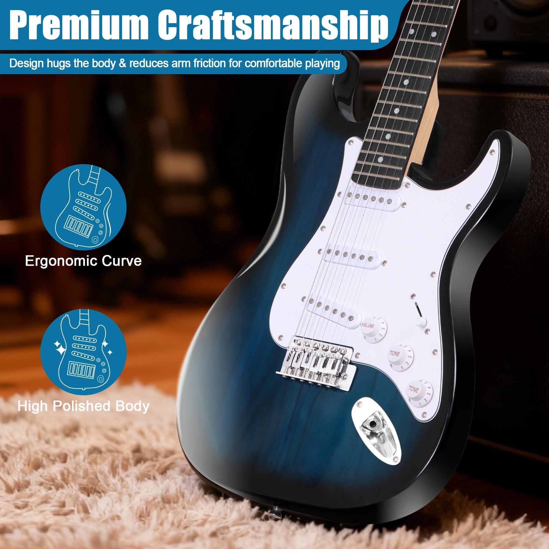 ZENY 39-inch Full Size Electric Guitar for Beginner W/Amp & Accessories Pack, Right-Handed Blue ZENY 39-inch Full Size Electric Guitar for Beginner W/Amp & Accessories Pack, Right-Handed Blue