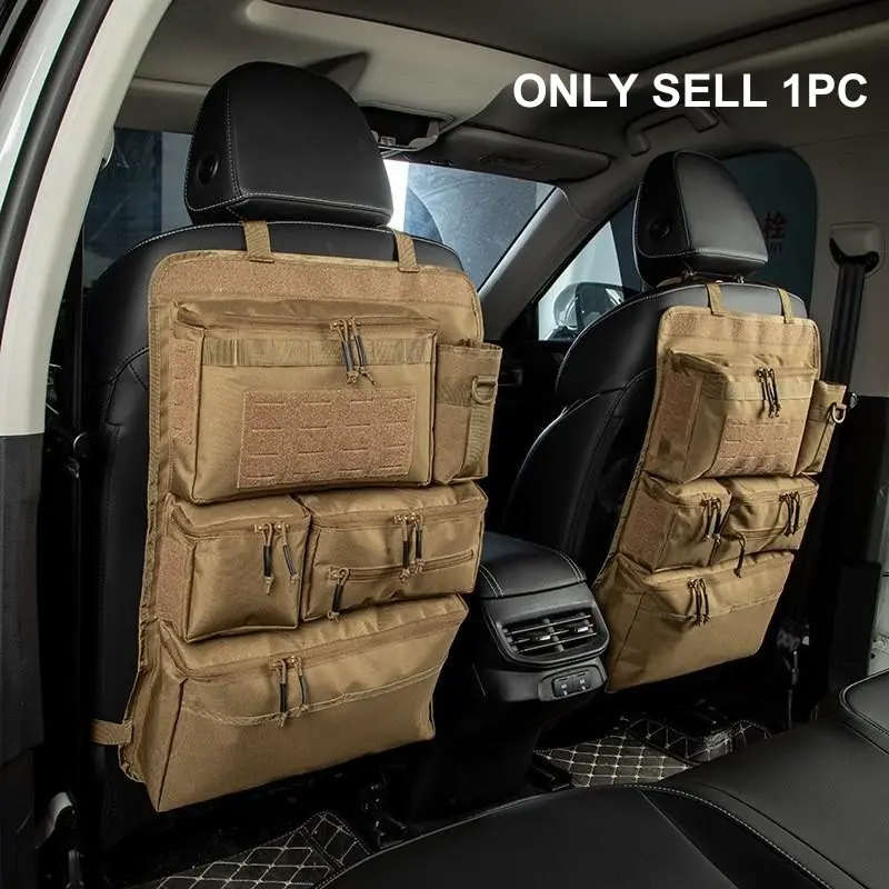 Tactical Hanging Car Rear Seat Storage Bag, Large Capacity Luggage Organizer Bag, Multi-Pocket Multifunctional Storage Pouch For Outdoor Camping Travel Multi-Scene Use, Car Accessories Interior