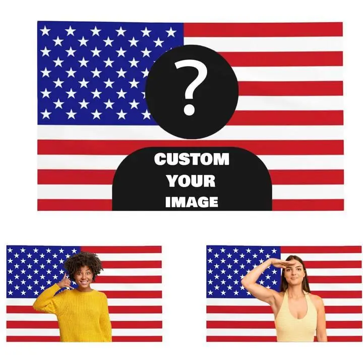Custom America Flag 3x5 Ft Personalized Printed Fabric Flag - Design Your Image Funny Tapestry Poster for Room Decor, Wall Decor, Decorating Home Spaces (Ideal for Father's Day Gifts)