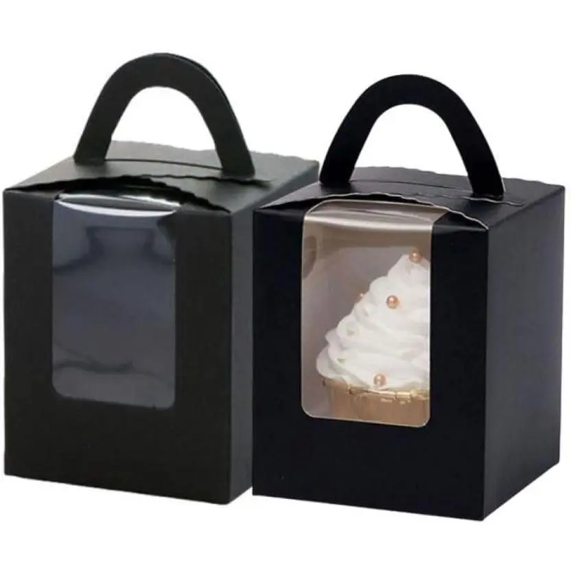 20 Pack Single Cupcake Boxes, Portable Individual Cupcake Gift Boxes