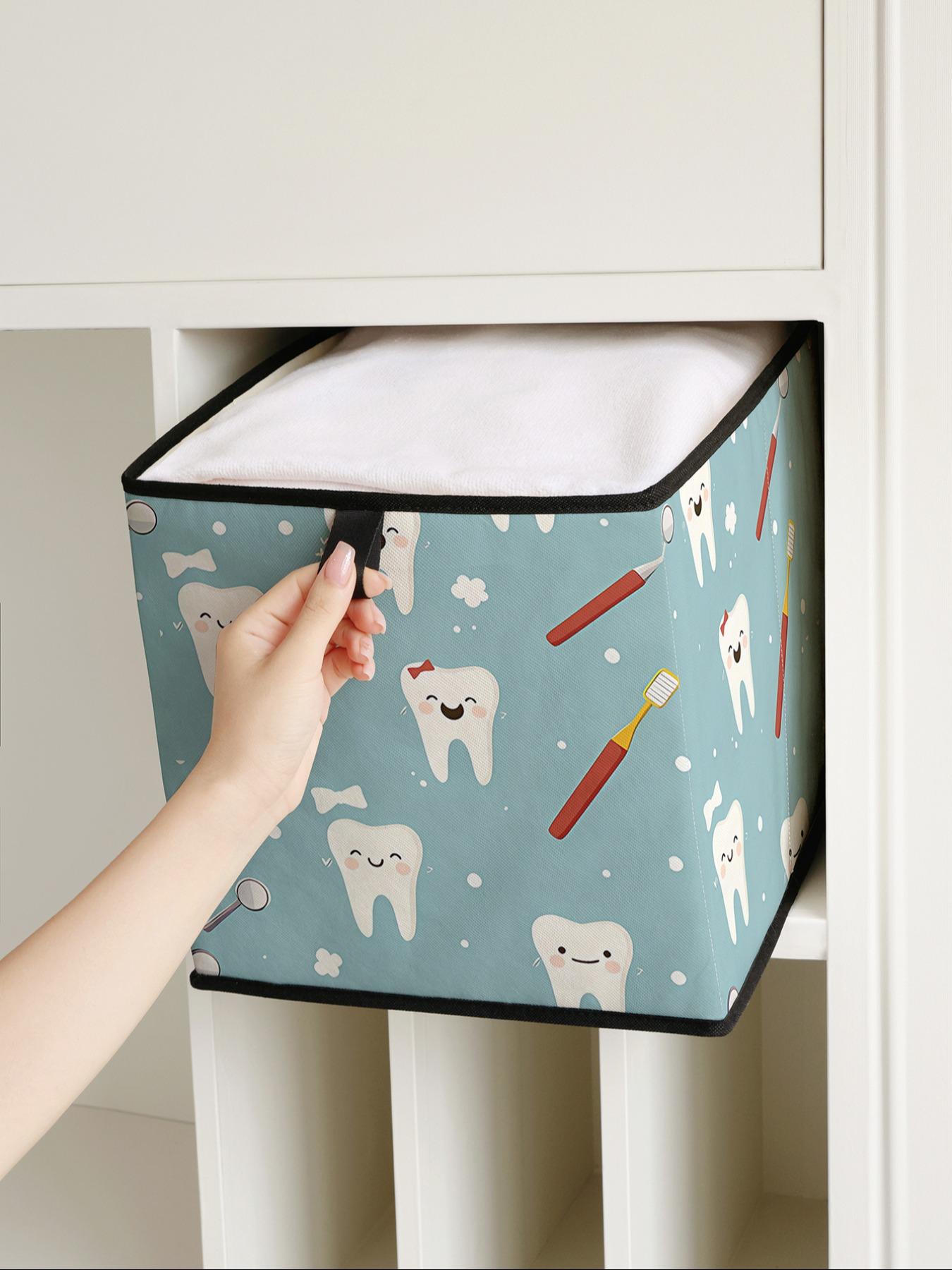 Teeth Pattern Open Storage Box, Stackable Drawer Organizer, Durable Multi-Functional Design for Home Dorm Room Organization