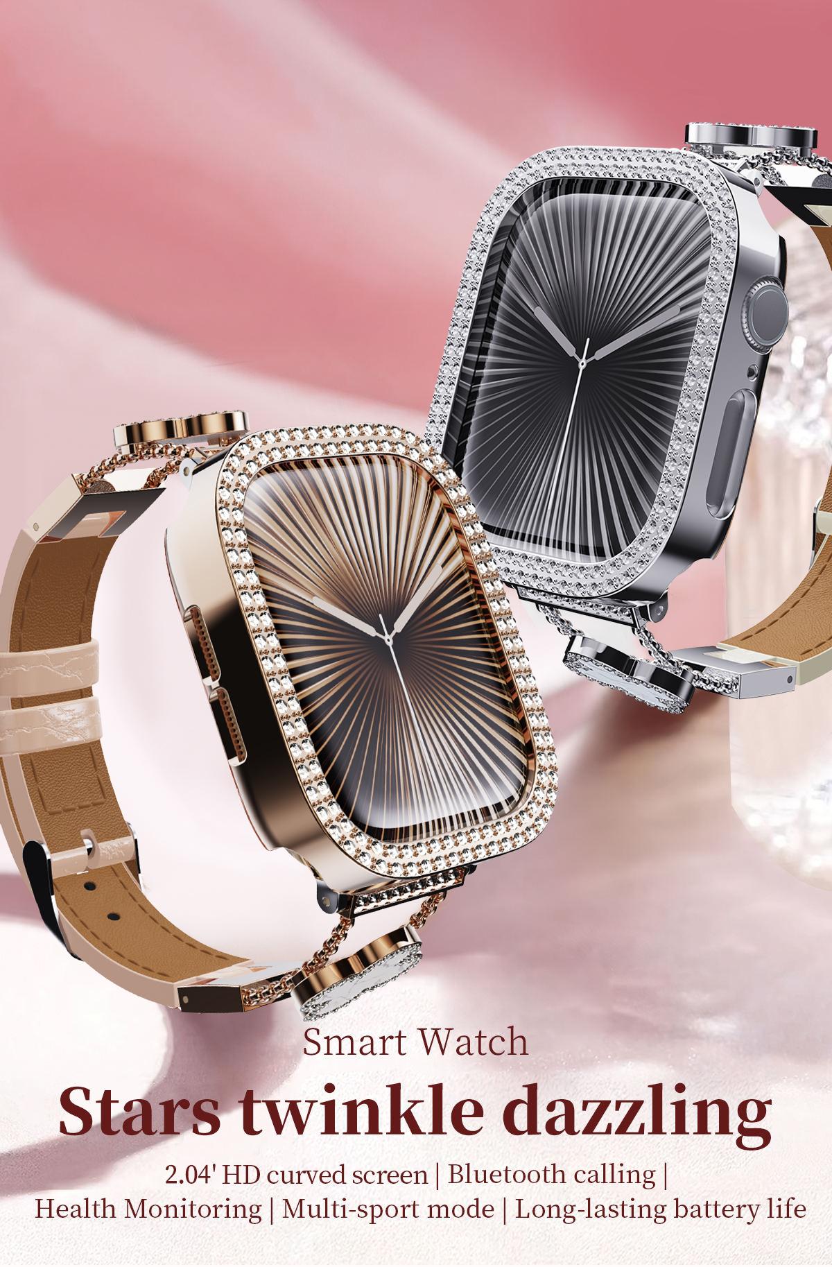 2026 Fashion Diamonds Smart Watch, Perfect Valentine's Day Gift for Men Women, Touch Screen Fitness Watch with DIY Dial, Answer/Make Call/Message, 100+ Sport Modes, Activity Tracker for iPhone Android, Royal Gold 2026 Fashion Diamonds Smart Watch, Perfect Valentine's Day Gift for Men Women, Touch Screen Fitness Watch with DIY Dial, Answer/Make Call/Message, 100+ Sport Modes, Activity Tracker for iPhone Android, Royal Gold