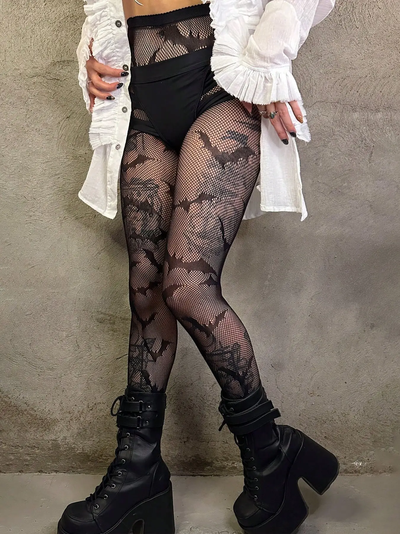 Halloween Bat Fishnet Tights, Unique Halloween Costume Accessory, Perfect for Parties and Events, Comfortable and Stylish Design
