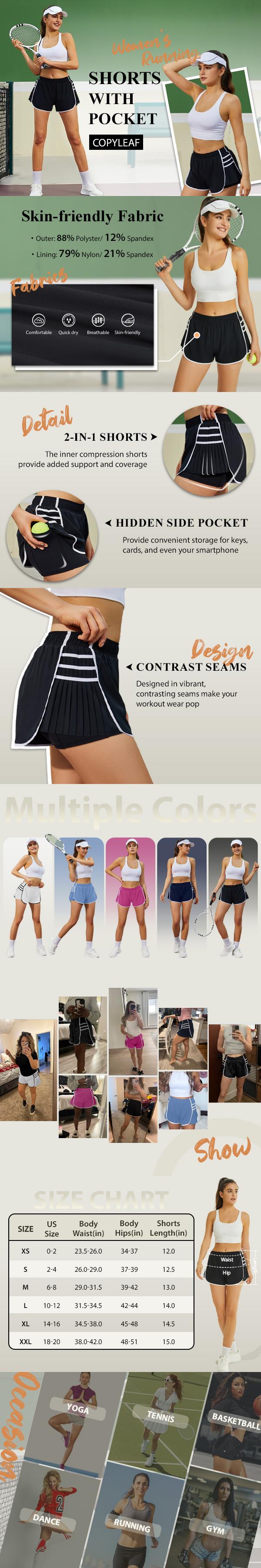 FireSwan Running Shorts for Women High Waisted Athletic Shorts Quick Dry Flowy Workout Pleated Butterfly Short with Pockets